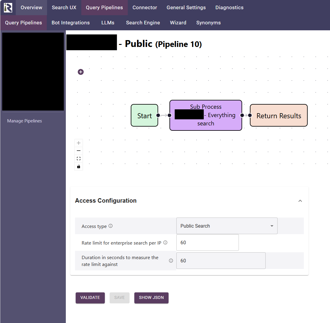 Screenshot of the according pipeline configuration
