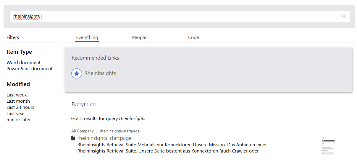 RheinInsights Search Interface